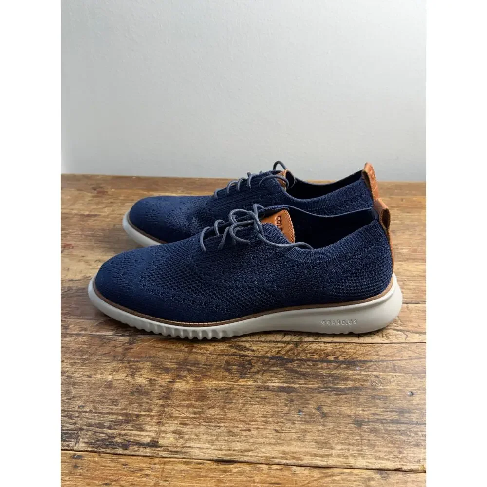 Cole Haan 2.ZERØGRAND Stitchlite Wingtip Oxford marine blue men's NWOT 9